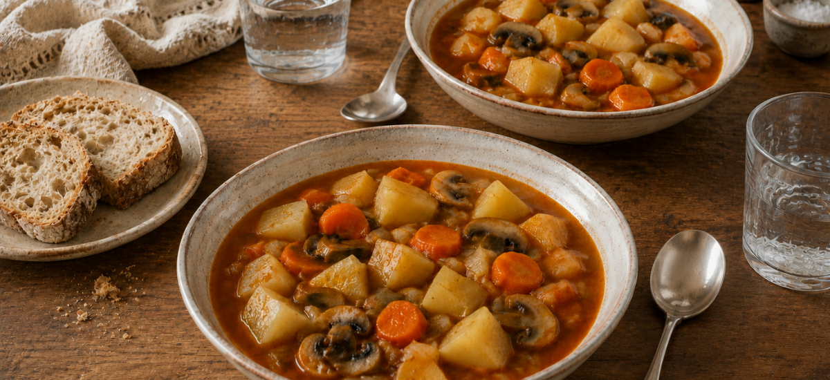 Easy Vegan Potato Stew With Mushrooms