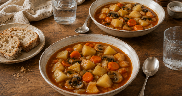 Easy Vegan Potato Stew With Mushrooms